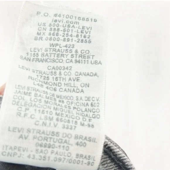 Levi’s Black/Gray 505 Straight Jeans 14 (Size 32) - Picture 9 of 11